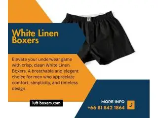 White Linen Boxers – Lightweight, Breathable & Classic Comfort White Linen Boxers – Lightweight, Breathable & Classic Comfort