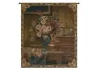 Floral Setting Italian Tapestry Wall Hanging – Timeless Botanical Art for Elegant Home Décor