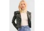 Buy Eva Black Studded Leather Jackets NYC Casual Chic Collection