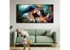 WallMantra – Beautiful Radha Krishna Abstract Painting
