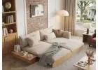 Luxury Modern Solid Wood Sofa Bed – Versatile, Eco-Friendly & Perfect for Small Spaces