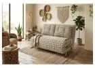 4-in-1 Convertible Sleeper Sofa Chair with Tartan Fabric for Small Spaces