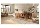 Mid-Century Modern Extendable Sideboard with Drop-Leaf Dining Table & Storage Cabinet
